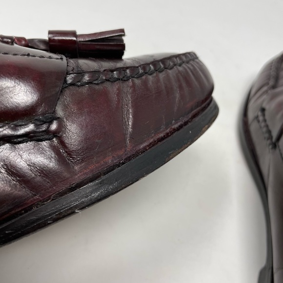 Cole Haan Burgundy Pinch Tassel Loafers Shoes 10.5 B - Picture 9 of 10